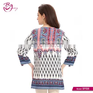 Guangzhou Apparel Thread Simple Desgin Cotton Blouse Ladies thumbnail-3