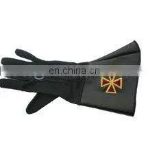 Knights Templar Leather Gauntlets. Red Crosse thumbnail-1