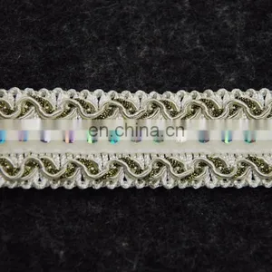 Wholesale Sequins Gold Lurex Lace Trim for Decorative thumbnail-4