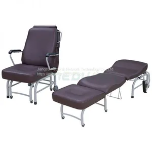 Jiangsu Hospital Folding Patient Stainless Steel Accompany Attendant Recliner Chair Portable Medical Chair thumbnail-1