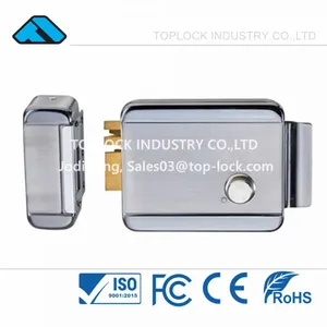 24V Electric Rim Lock With Nickel Plating Seperated Fixed Cylinder thumbnail-1