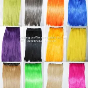 Straight Style 55Cm Single Color 5 Clips in Synthetic Hair Extension 100g-120g Matt Fiber 5pcs/lot thumbnail-5
