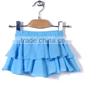 Pictures Fashionable Skirts 2016 Kids Sky Blue Ruffle Midi Skirt thumbnail-2