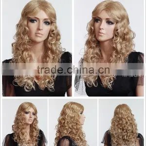 3010B Cheap Long Wave Synthetic Lady Stars Hair Wig thumbnail-1