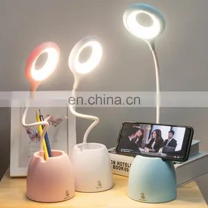 2020 Amazon 3 Modes Dimmable Usb Charging Wireless LED Desk Lamps for Kids Study Reading thumbnail-4