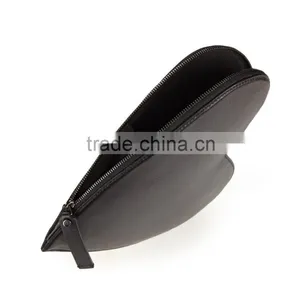 Heart Shaped Black Plain Leather Clutch Bags Hand Bag Handbag for Women thumbnail-4