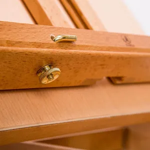 Large Solid Beech Wood Painting H-Frame Foldable Wooden Easel Stand Easel With Storage Drawer and Palette thumbnail-3