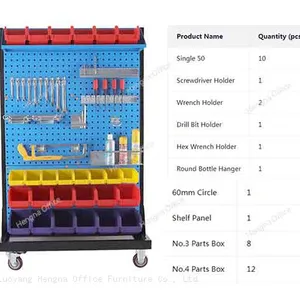 Trustworthiness Workshop Tool Organizer on Wheels With Pegboard Back PanelLuoyang Hengna Factory thumbnail-4