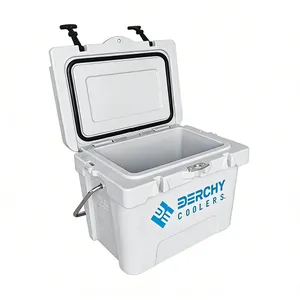 25qt Small Size Rotomolded Cooler With Aluminum Handle Leak-Proof Portable Ice Chest for Picnic Beach thumbnail-1