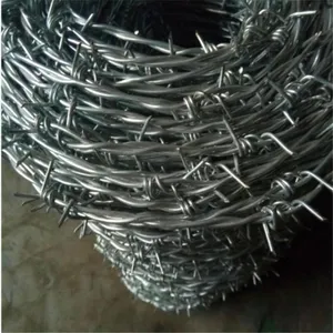 Hot Dipped Galvanized Outdoor Barbed Wire Fence Weather Resistant Farm Boundary Protection thumbnail-5