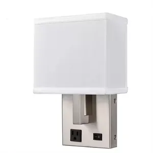 UL Certificated Hotel Guest Room Table Lamp Set Modern RectangularBedside Lamp & Matching Floor Lamp for Hospitality Project thumbnail-2