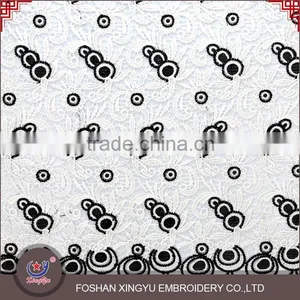 Guangzhou Factory Supply Custom Embroidered Elastic Cutwork Lace Embroidery Designs Net Dress Materials thumbnail-1