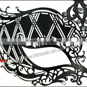 Black Swan Metal Filigree Laser Cut Venetian Masquerade Mask w/ Rhinestones NEW thumbnail-3
