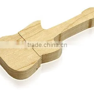 Promotional Gift Guitar Wooden Thin Thumb Drive 4GB thumbnail-3