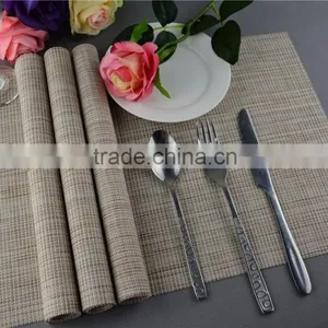 Table Decoration PVC Solid Color Disposable Flaxen Linen Table Placemat 45*30cm thumbnail-3
