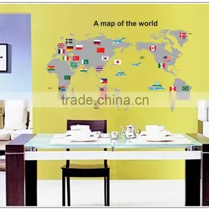 ALFOREVER Hot Sale Wallmap Wall Sticker for Home Decoration,pvc Wallmap Sticker thumbnail-1
