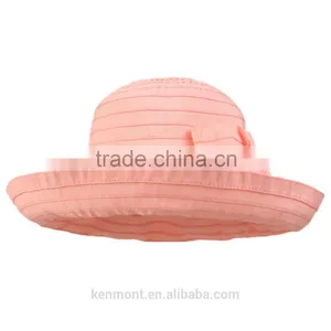 2015 China Wholesale Latest Girl Rolled Brim Sun Shade Straw Hat thumbnail-1