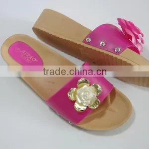 2015 New Design Design High Heel Flower Women PCU Slippers thumbnail-3