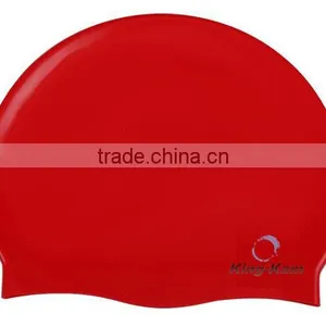 Red Silica Gel Swimming Cap Water-proof Swimming Pool Swimming Cap thumbnail-1