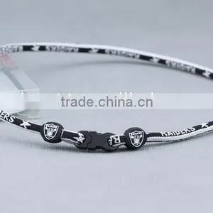 Custom Fashion Triple Braided Titanium Rope Sports Baseball Necklace 16" 18" 20" 22" Inch thumbnail-2