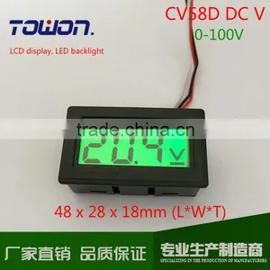 CV58D 3-Wire DC0-100V Digital Voltmeter Blue LCD Display LED Backlight Monitor Need DC 3.8-28V Auxiliary Power Supply thumbnail-1