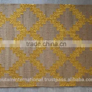 Melattic Pattern Jute Hemp Rugs thumbnail-2