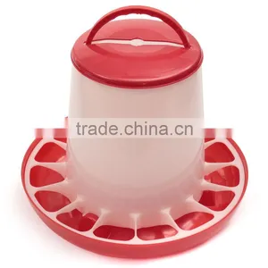 Hot Sale Plastic 16x9.5x18.5cm 1.5kg White+Red Plastic Feeder Baby Chicken Chicks Hen Poultry Feeder Lid Handle thumbnail-3