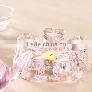 Special Teahouse Heart Shape Warmer Candle Tea Warmer Glass Teaware Gongfu Teaset Tea Set thumbnail-3