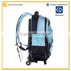 New Product High Quality Waterproof Nylon Cartoon School Bag With Wheels Bright Supplier's Choice thumbnail-3