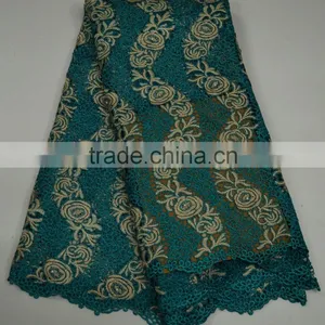 New Style Applique Embroidery Lace Fabric Flower Girl Dresses African Lady Clothes thumbnail-5