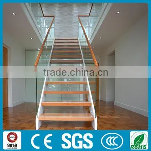 Prefabricated Indoor Wood Straight Stairscase Design With PVC Handrail thumbnail-1