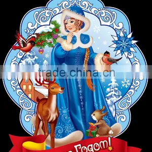 Russia New Deisgns Frost Gilr,new Year Decoration Wall Stickers thumbnail-1