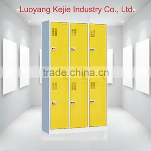 China Manufacturer 6 Doors Clothes Steel Locker Iron Wardrobe Steel Clothes Locker With High-tec/Yellow Color Locker thumbnail-2