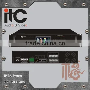 ITC T-7860 Series 500W Internal 24Bit Pro Sound Card IP Based PA Audio Power Amp thumbnail-1