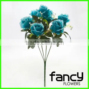 Wholesale 7 Heads Blue Wedding Decoration Flower Description Rose Flower thumbnail-1