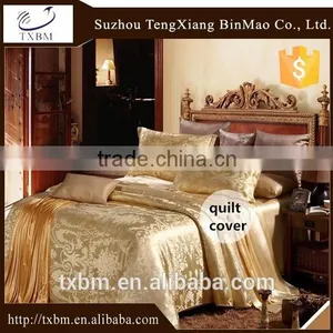 2015 Luxury Golden Yellow Pure Silk 4 Pcs Bedding Sets thumbnail-1