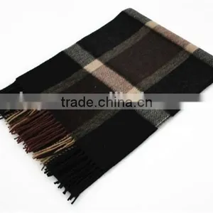 Men Checked Wool Scarf thumbnail-3