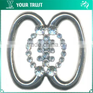 3MM 5MM 8MM Clear Cystal Rhinestone Round Frame Rhodium Metal Belt Buckle thumbnail-5