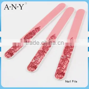 Nail Shape and Polishing Leaves Printing Pink Sandpaper Nail File Customized thumbnail-1