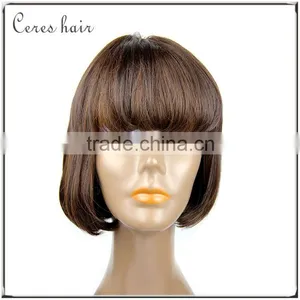 Wholesale High Temperature Fiber Synthetic Wig With Bangs Top Quality Futra Fiber Bob Wig thumbnail-2