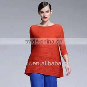 The Latest Five Fold Collar Sleeves Loose Fashion Pleated Blouse thumbnail-1