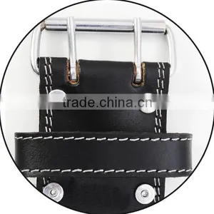 HEAVY DUTY LEATHER WEIGHT LIFTING TRAINING POWER BODY BUILDING GYM BELT FINEST LEATHER thumbnail-5