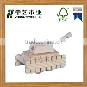 Made in China Eco-friendly Assembled Educational Pine OEM Wooden Tanker Toys thumbnail-1