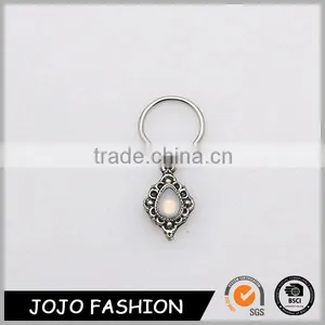 Stone Pendant Stainless Steel Silver Ring thumbnail-1