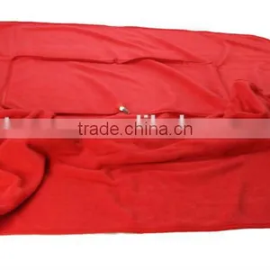 Red Fleece Blanket for Airplane and Travel Zip up to a Bag Easy for Carry thumbnail-4