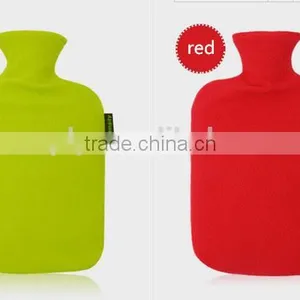 High Quality 2000ml PVC Hot-water Bottle Fleece Cover Wave Design Anti-scald thumbnail-2