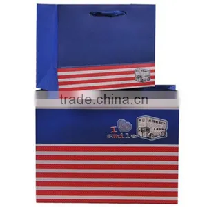 I Love Smile Blue Paper Shopping Bag thumbnail-2