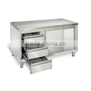 Commercial Stainless Steel Work Prep Table w/ Cabinet 3 Left Drawers 63 x 24 thumbnail-1
