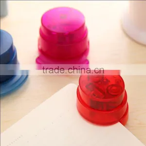 Red Eco ABS Plastic Staple Free Stapler thumbnail-2