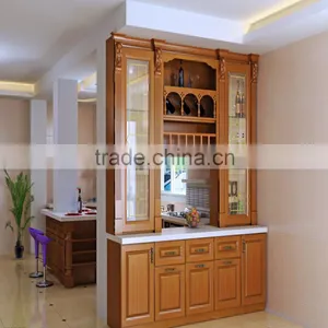 Home Furniture Solid Wood Wine Cabinet thumbnail-1